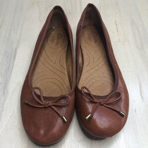Clarks Indigo- Brown Leather Ballet Flats